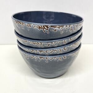Tommy Bahama Blue Crackle Melamine Bowls Set of 4